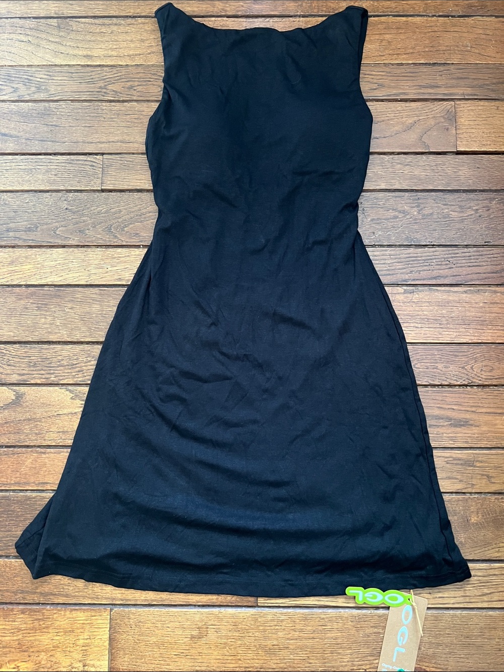 OGL Black Open Back Bandless Bra Mini Dress Size Medium New With Tags NWT